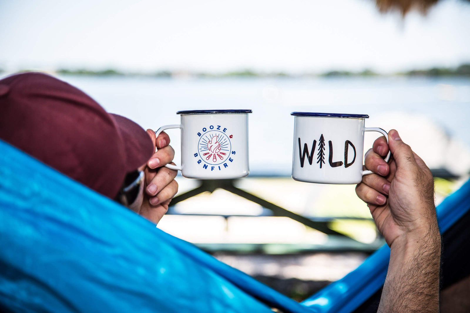 live wild enamel camping mug