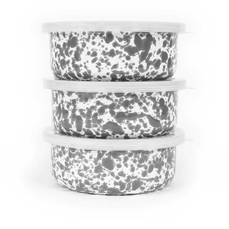 Enamelware Mixing Bowls, 3-Piece Set, Splatterware Collection