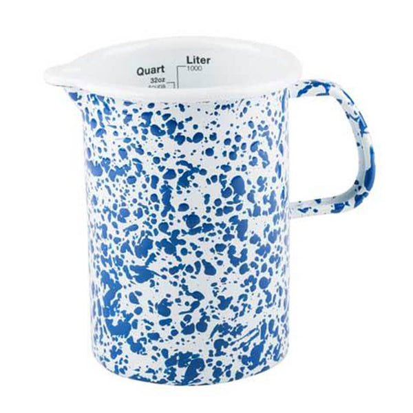 Enamelware 2 Quart Pitcher, Blue Marble – Kolorful Kitchen